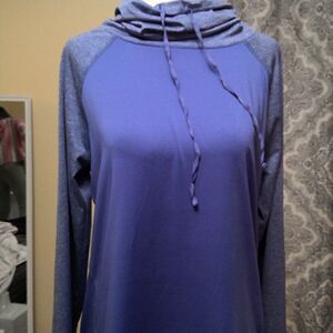 Pro Player Drawstring Cowl Neck Periwinkle Blue Activewear Medium